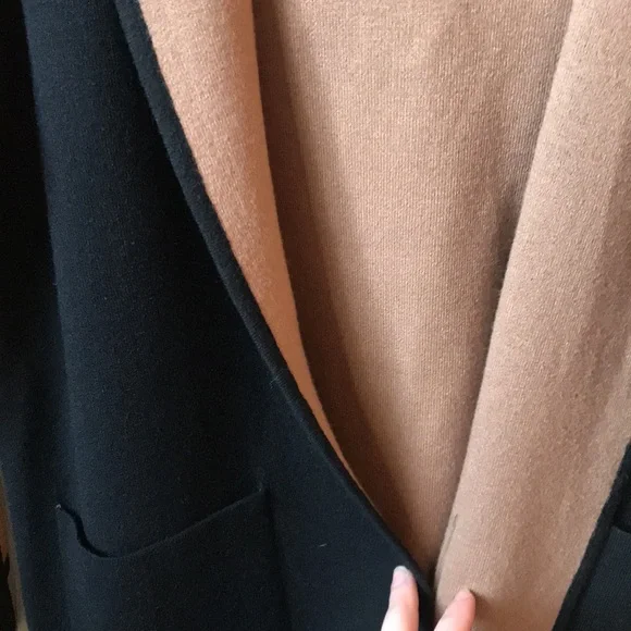 Magaschoni Black and Nude Hooded Cardigan Size Small